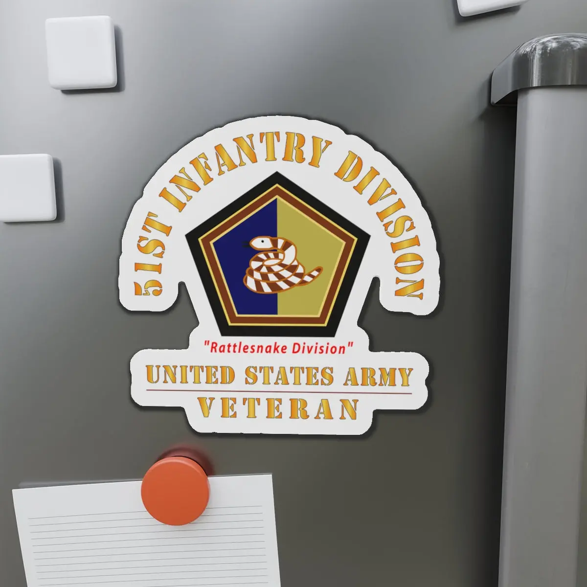 Die-Cut Magnets - Army - Ssi - 51St Infantry Division - Rattlesnake Division - Us Army Veteran X 300 1