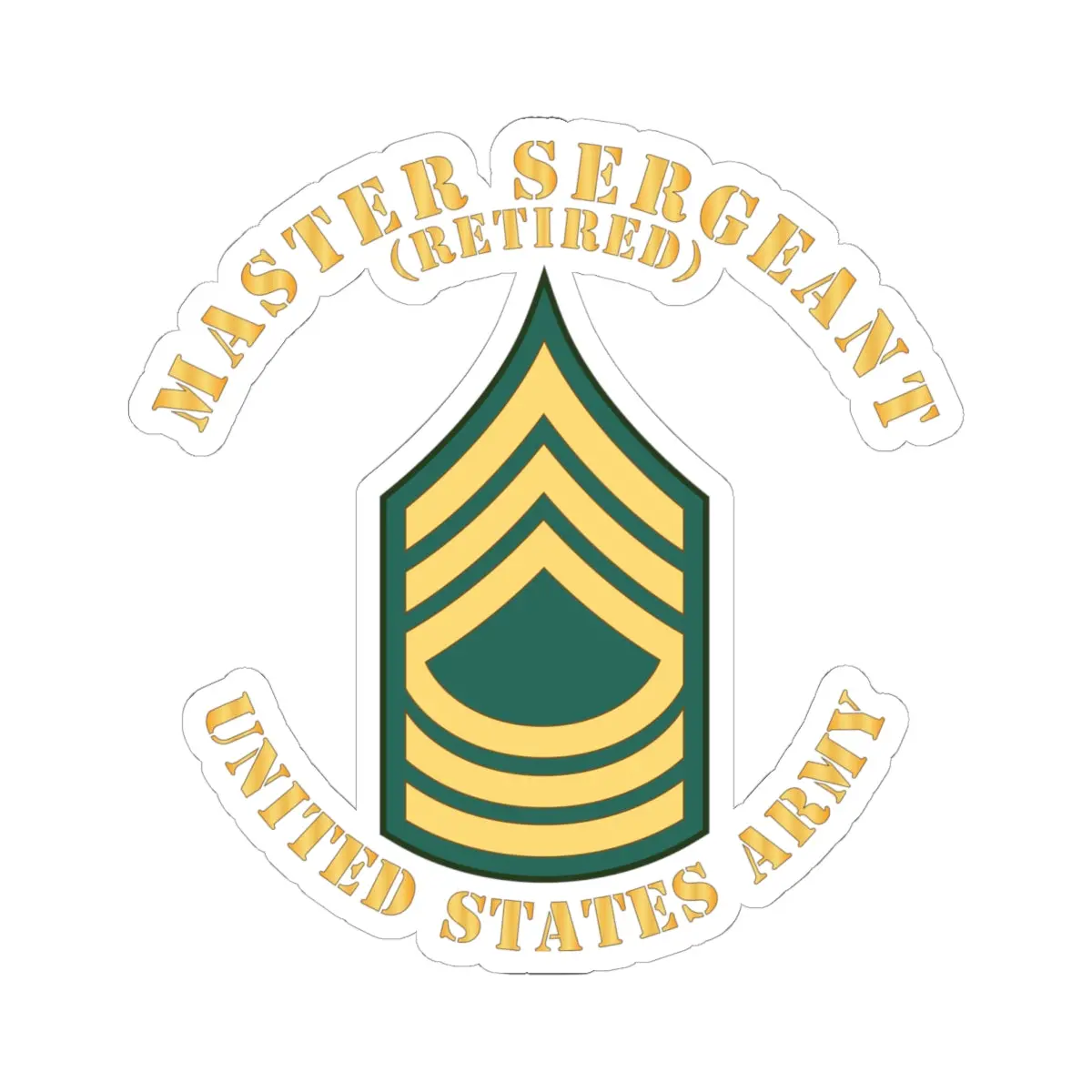 Kiss-Cut Stickers - Army - Master Sergeant - Msg - Retired - Flat X 300 1