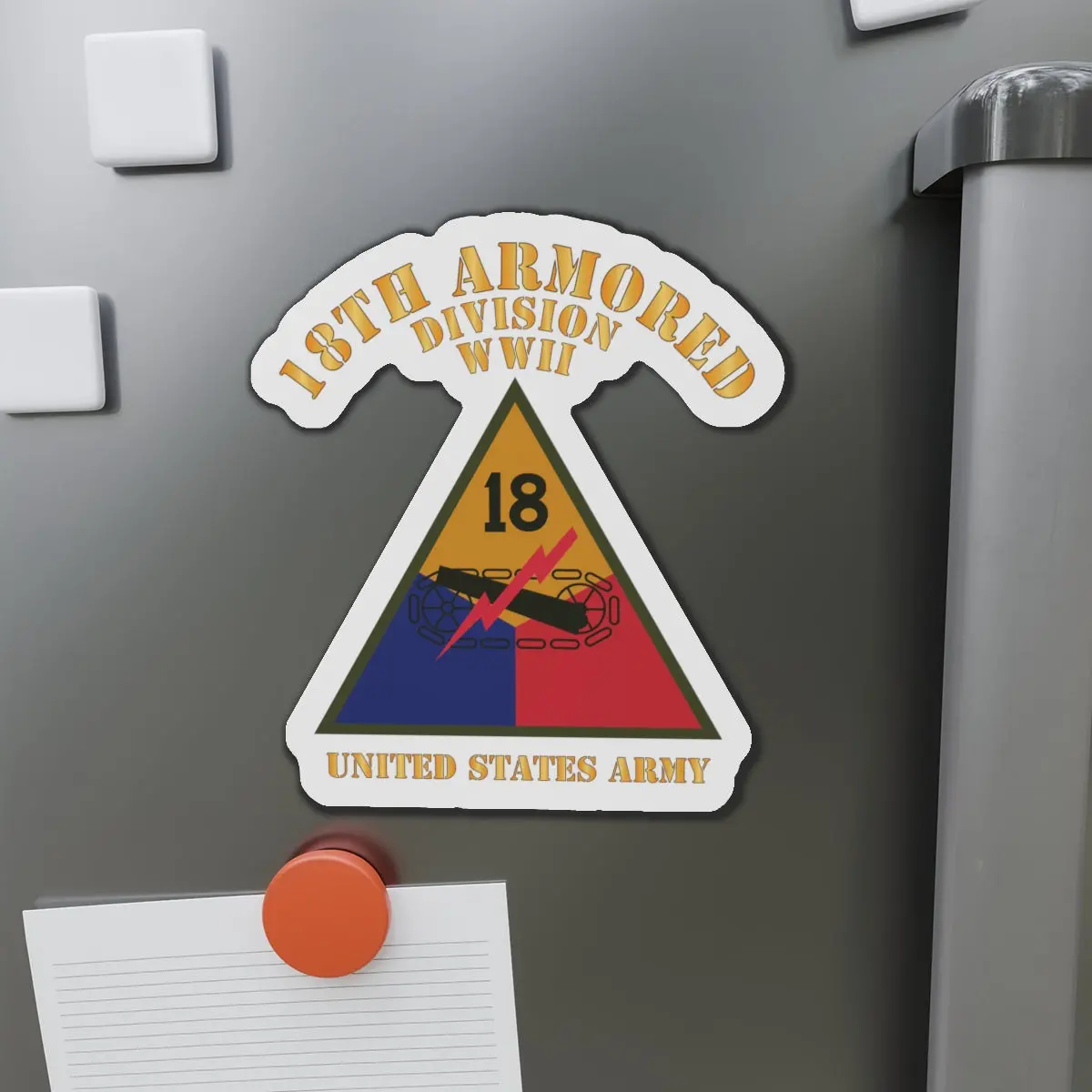 Die-Cut Magnets - Army - Ssi - 18Th Armored Division - Wwii - Us Army X 300 1