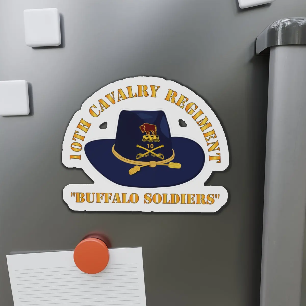 Die-Cut Magnets - 10Th Cavalry Regiment W Cav Hat - Buffalo Soldiers 1
