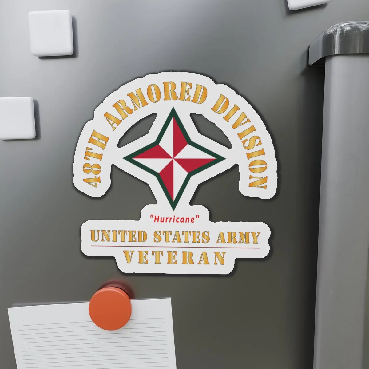 Die-Cut Magnets - Army - Ssi - 48Th Armored Division - Hurricane - Us Army Veteran X 300 1