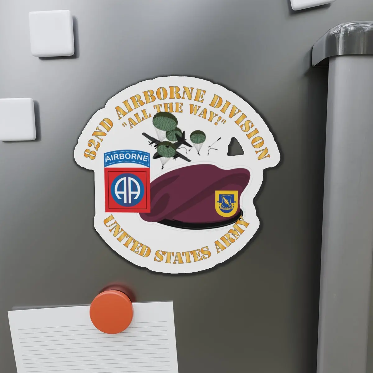 Die-Cut Magnets - Army - 82Nd Airborne Div - Beret - Mass Tac - Maroon  - 1 - 504Th Infantry Wo Ds X 300 1