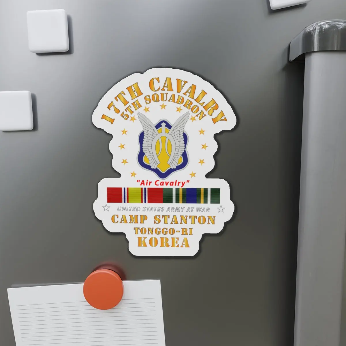 Die-Cut Magnets - Army - 5Th Squadron 17Th Cavalry - Air Cav - Camp Stanton - Korea W Kdsm Svc 1