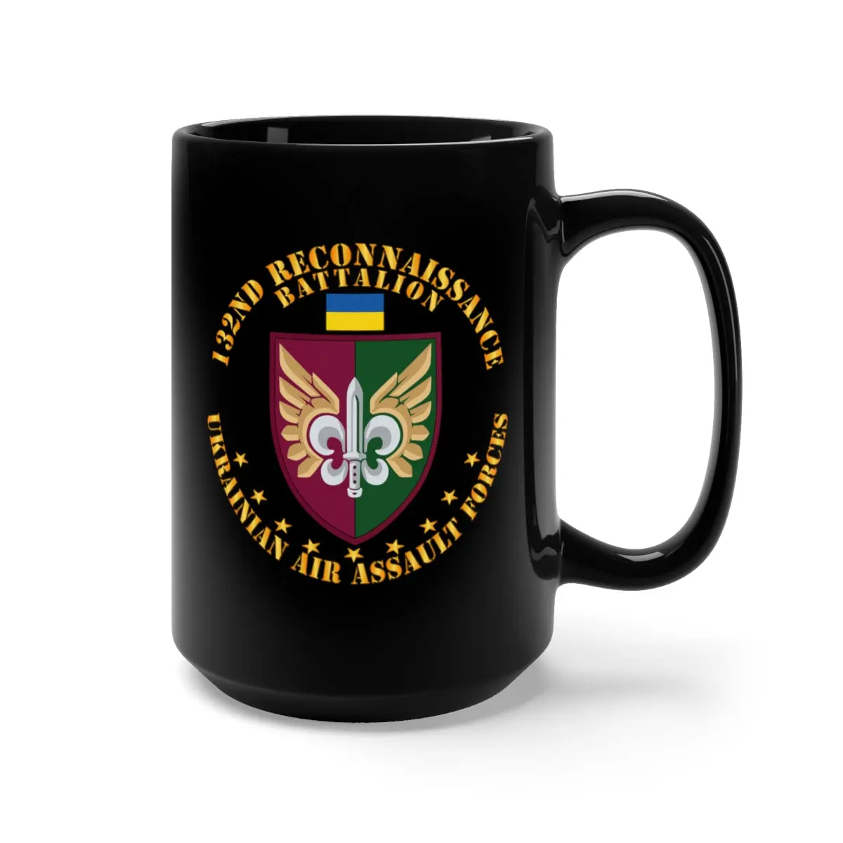 Black Mug 15Oz - Ukraine - 132Nd Reconnaissance Battalion X 300 1