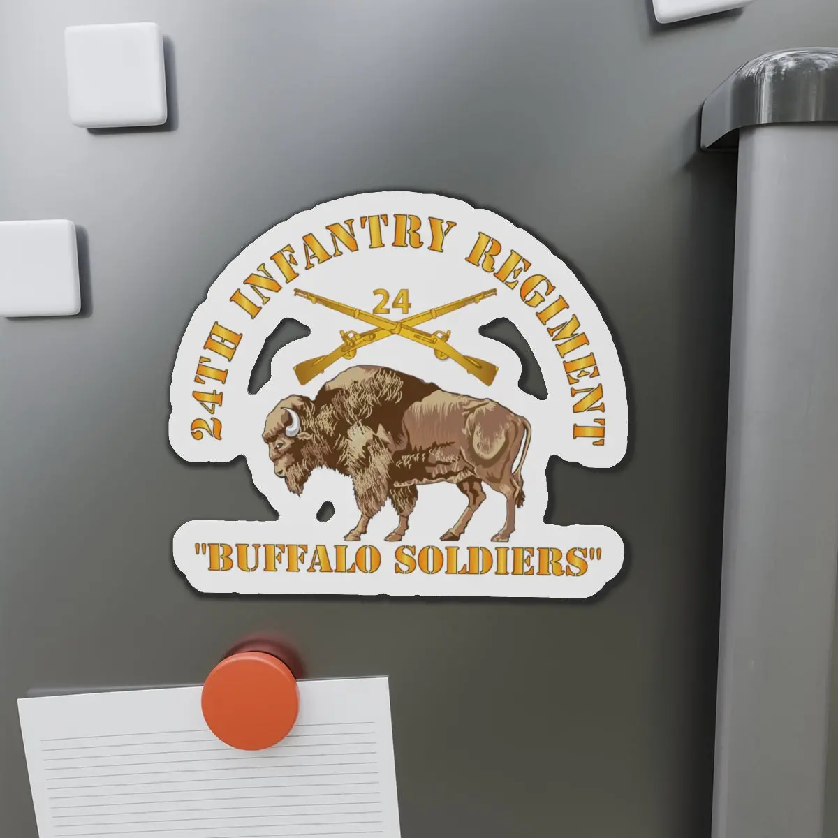 Die-Cut Magnets - 24Th Infantry Regiment - Buffalo Soldiers W 24Th Inf Branch Insignia 1