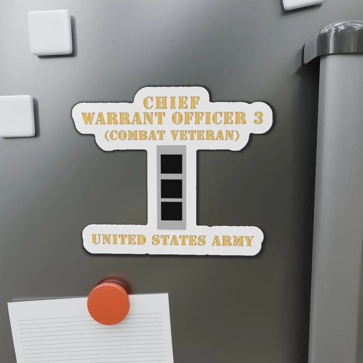 Die-Cut Magnets -Ssi - Army - Chief Warrant Officer 3 - Cw03 - Combat Veteran - Flat - X 300 1