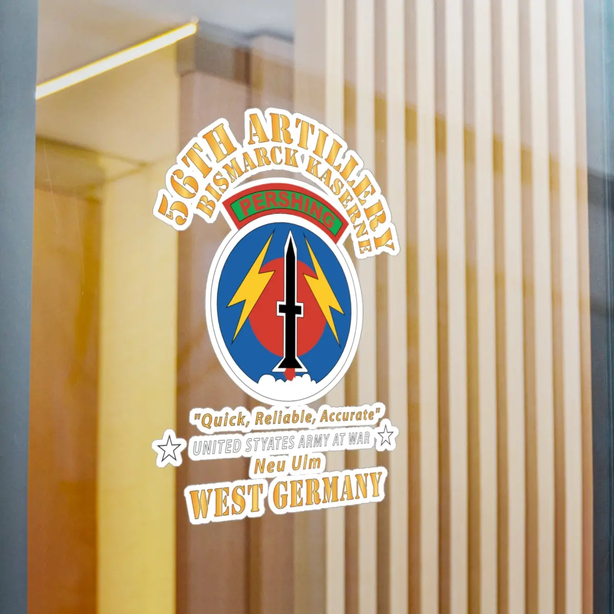 Kiss-Cut Vinyl Decals - Army - 56Th Artillery Command - Pershing - Bismark Kaserne - New Ulm X 300 2