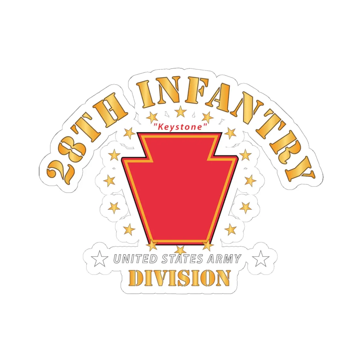 Kiss-Cut Stickers - Army - 28Th Infantry Division - Keystone - Ssi 1