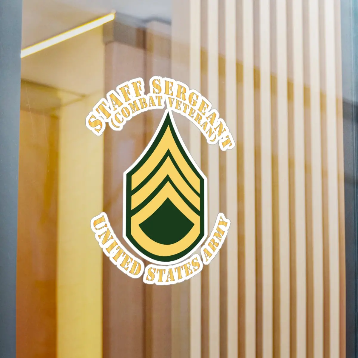 Kiss-Cut Vinyl Decals - Army - Staff Sergeant - Ssg - Combat Veteran - Flat X 300 1