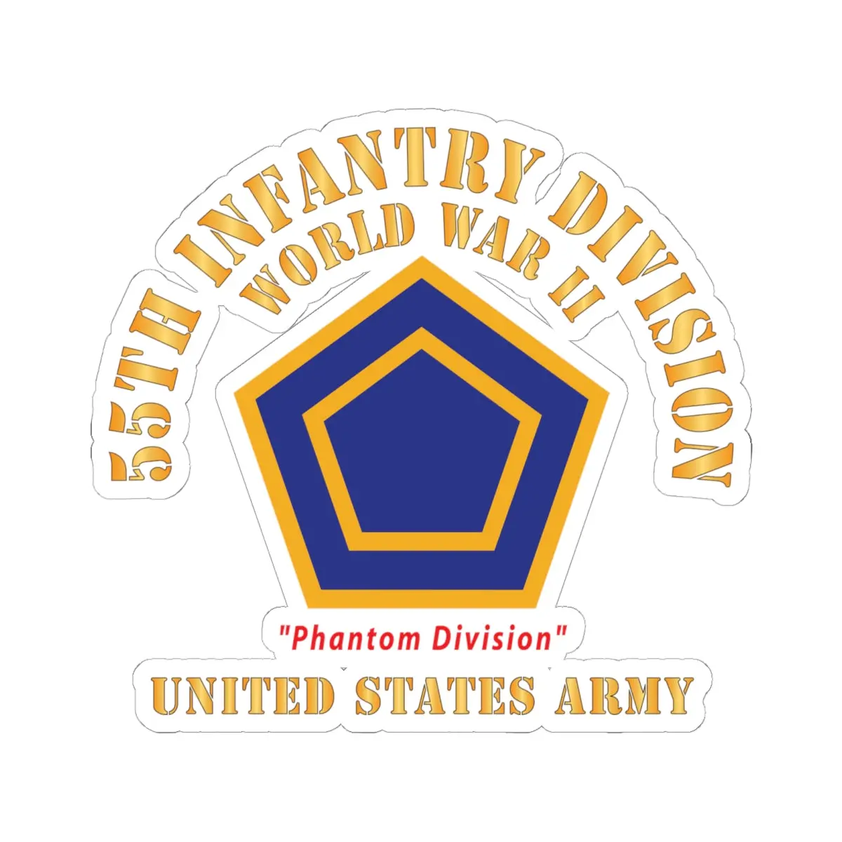 Kiss-Cut Stickers - Army - Ssi - 55Th Infantry Division  - Wwii - Phantom Division - Us Army X 300 1