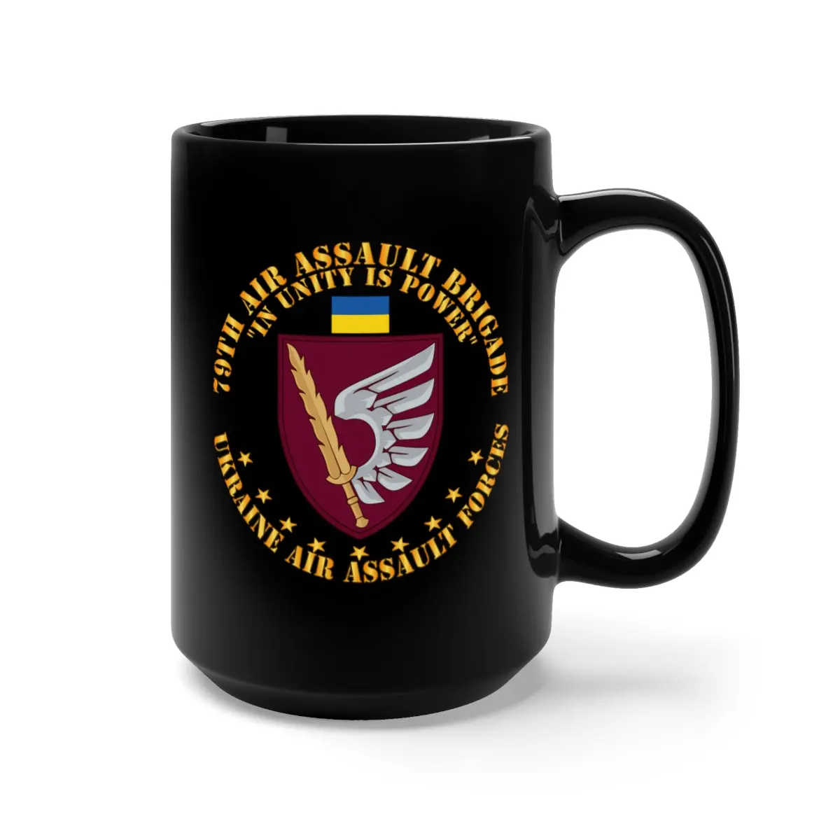Black Mug 15Oz - Ukraine - 79Th Air Assault Brigade - Unity Is Power X 300 1
