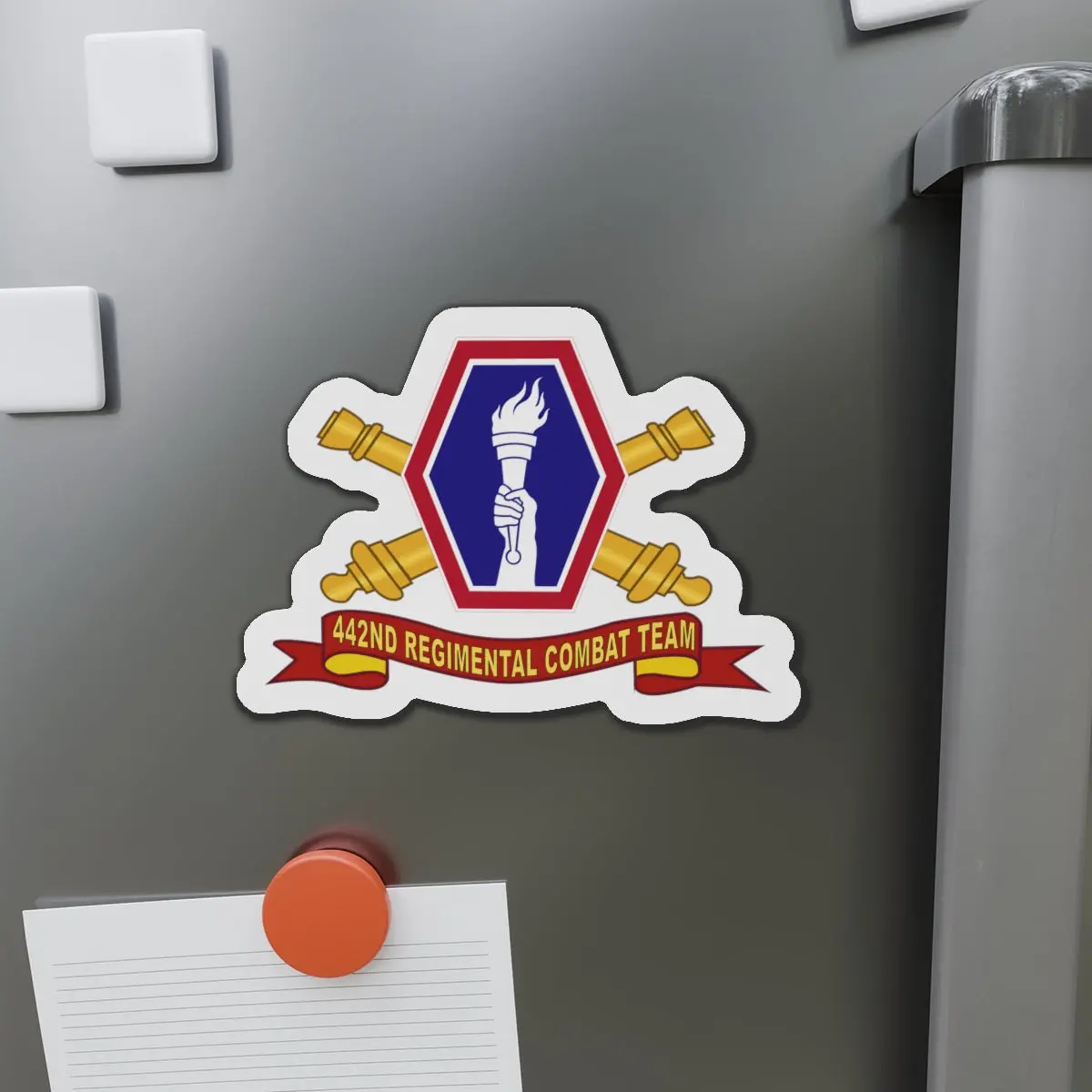 Die-Cut Magnets -Ssi - Army - 442Nd Infantry Regimental Combat Team W Artillery Br - Ssi - Ribbon X 300 1