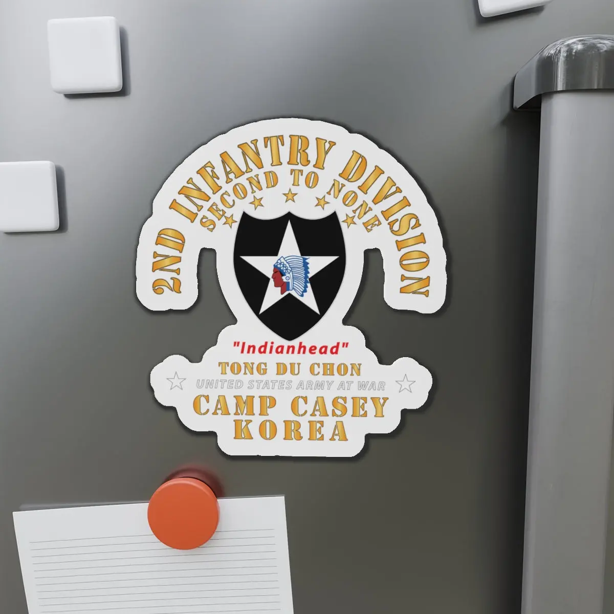 Die-Cut Magnets - Army - 2Nd Infantry Div - Camp Casey Korea - Tong Du Chon X 300 1