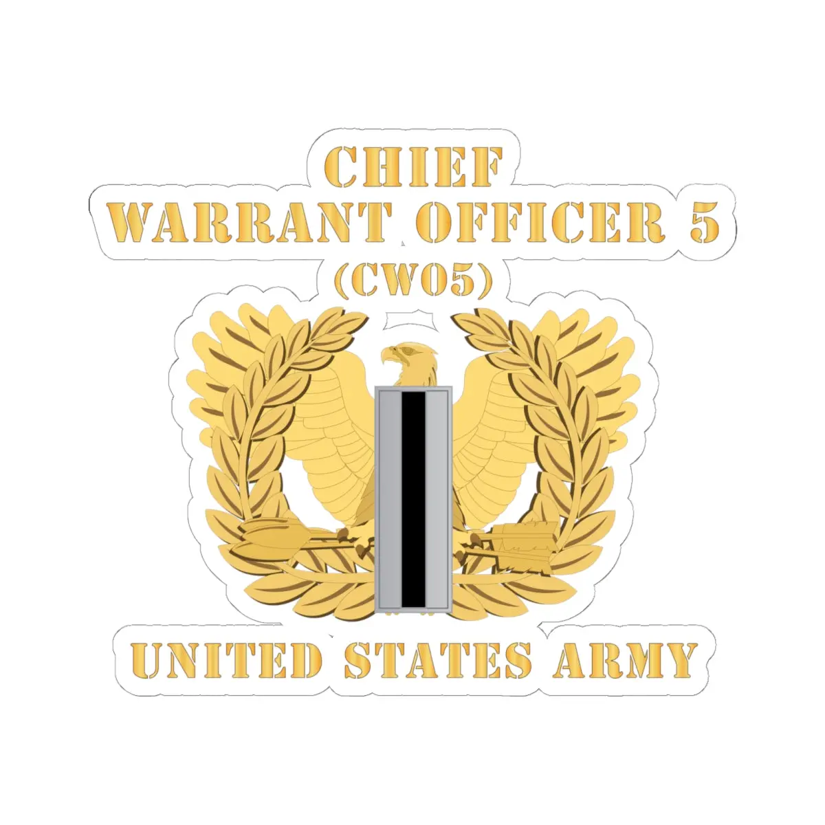 Kiss-Cut Stickers - Army - Chief Warrant Officer - Cw05 - Flat - Eagle And Bar X 300 1