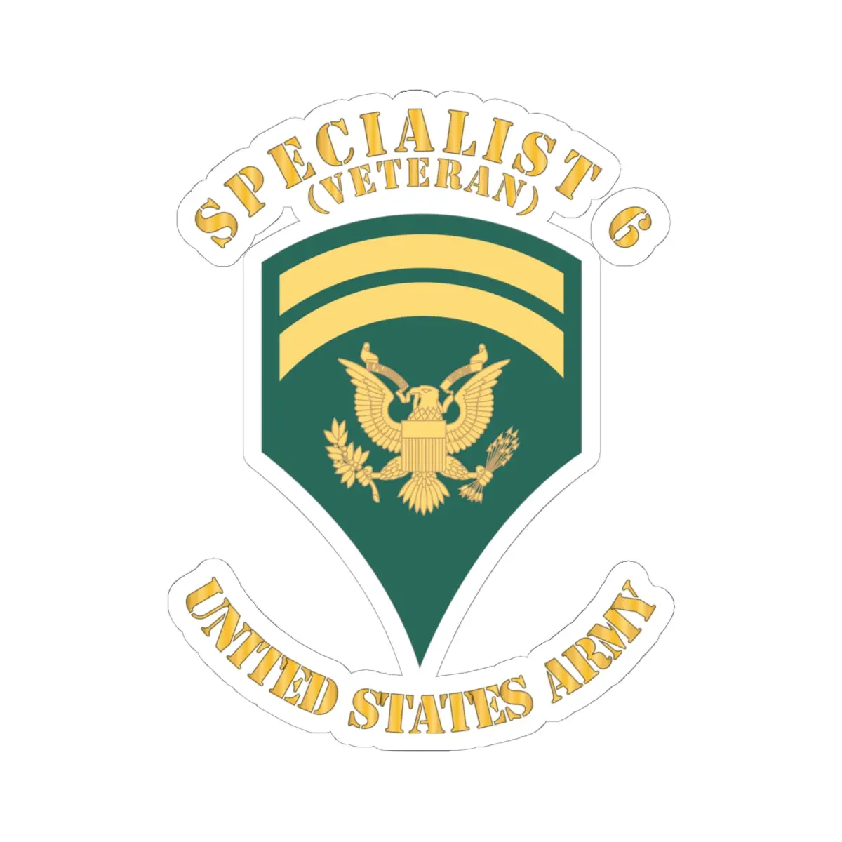 Kiss-Cut Stickers - Army - Enlisted - Spec 6 - Specialist 6  - Std Wo Txt X 300 1