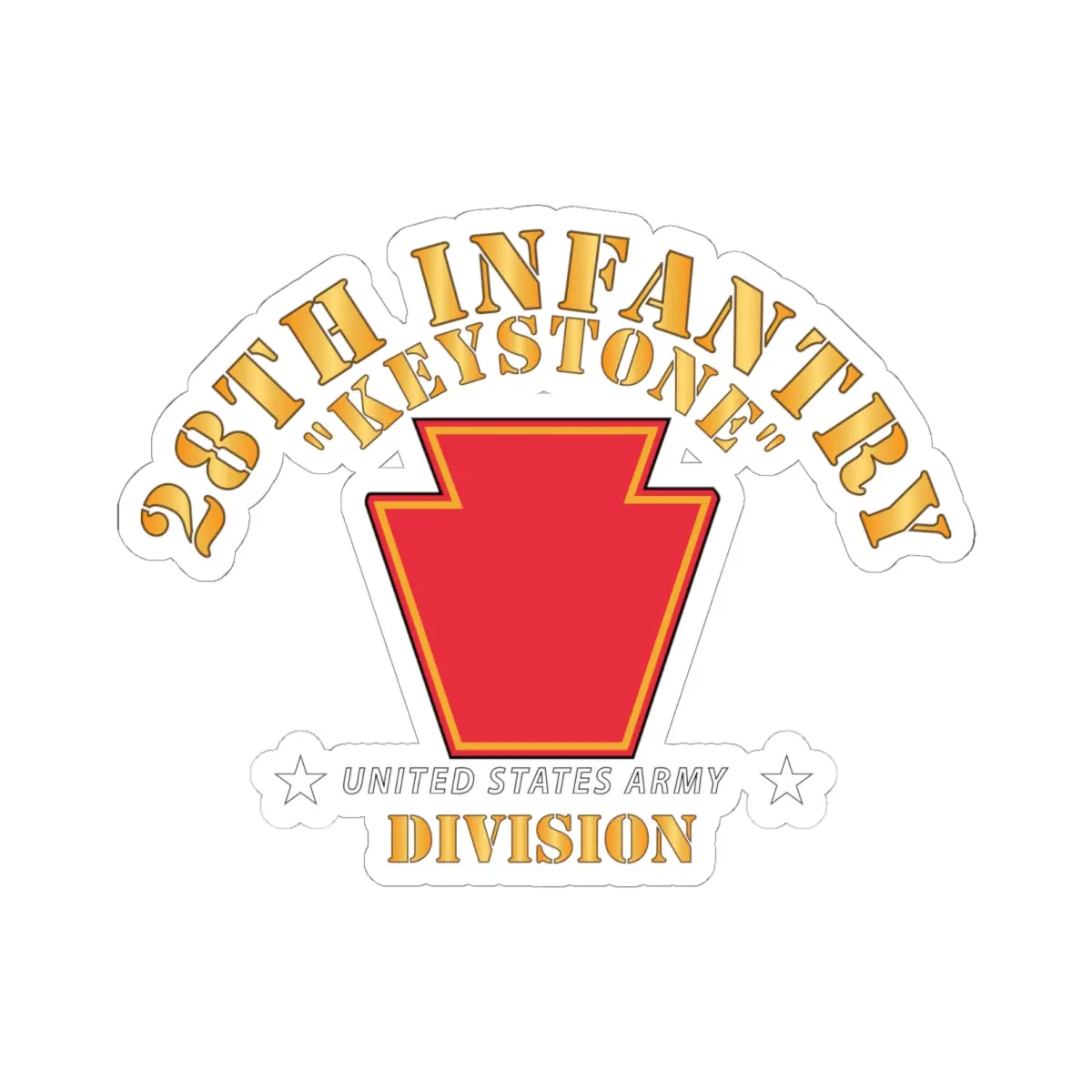 Kiss-Cut Stickers - Army - 28Th Infantry Division - Keystone - Ssi Wo Stars 1