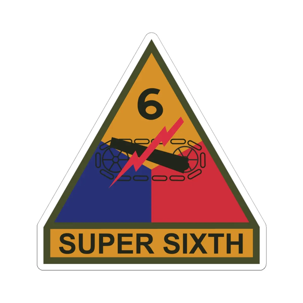 Kiss-Cut Stickers - Ssi - 6Th Armored Division W Name Tape 1