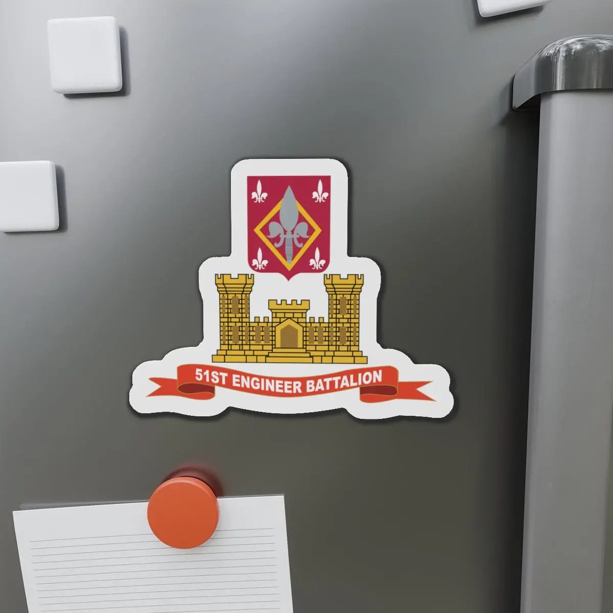 Die-Cut Magnets - Army - 51St Engineer Battalion W Br - Ribbon X 300 1