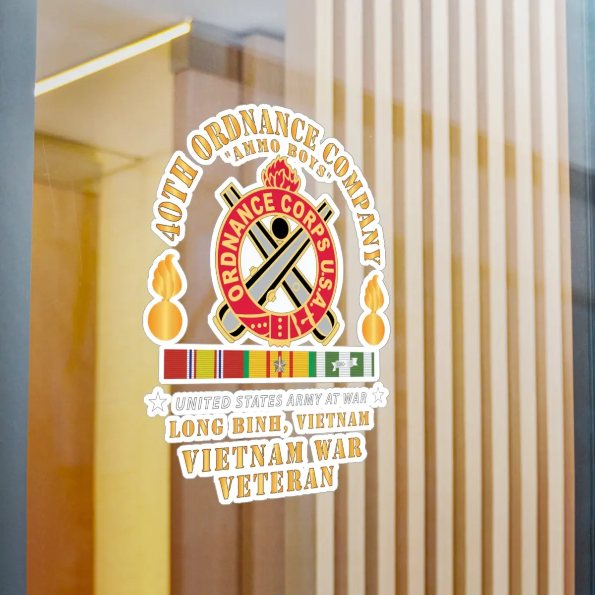 Kiss-Cut Vinyl Decals - 40Th Ordnance Company - Ord Emblem - Ammo Boys - Long Binh, Vietnam Vet W Vn Svc X 300 1