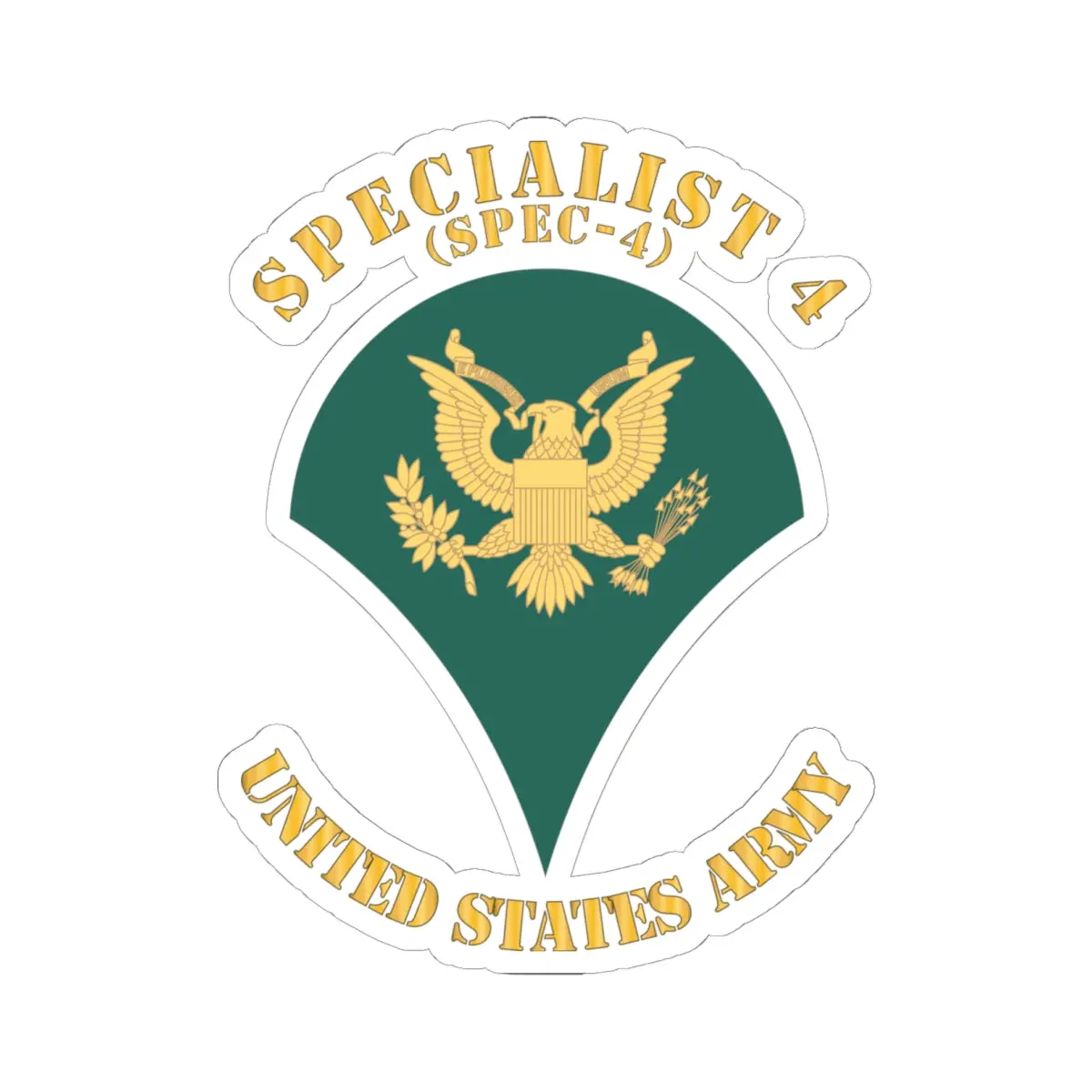Kiss-Cut Stickers - Army - Enlisted - Spec 5 - Specialist 5  - Std - Retired X 300 1
