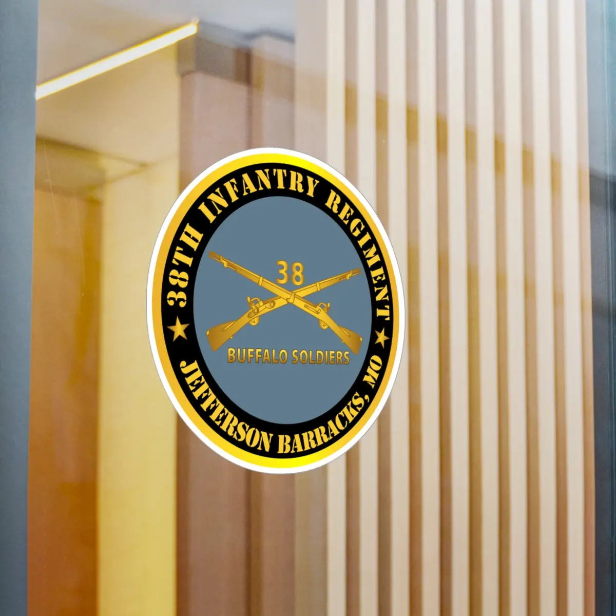 Kiss-Cut Vinyl Decals - Army - 38Th Infantry Regiment - Buffalo Soldiers - Jefferson Barracks, Mo W Inf Branch 2