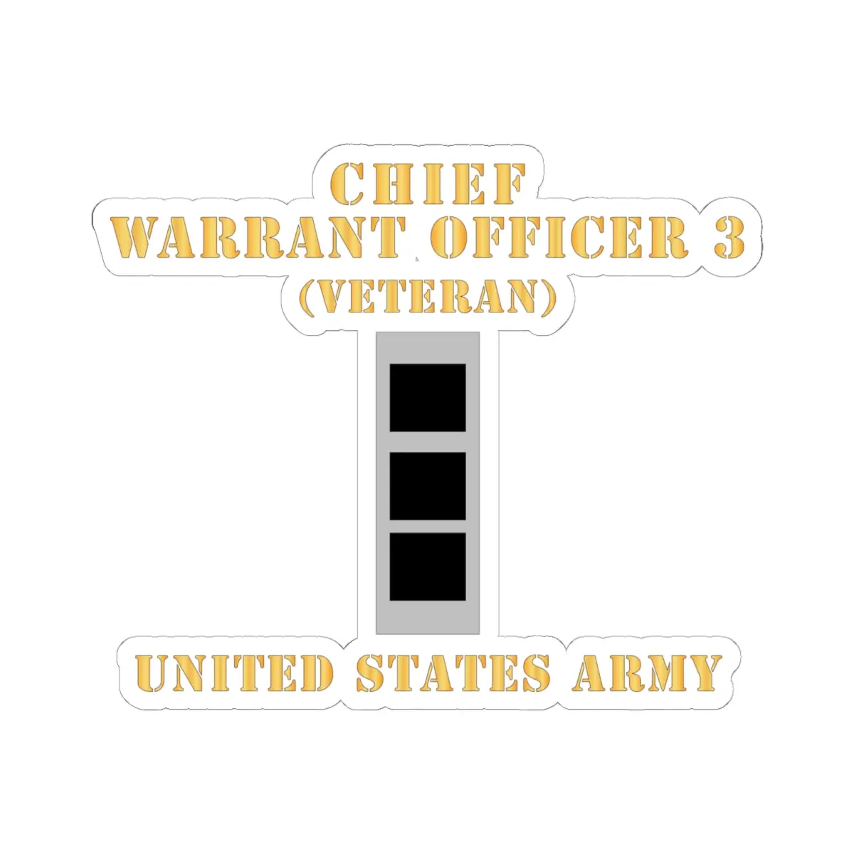 Kiss-Cut Stickers - Army - Chief Warrant Officer 3 - Cw03 - Veteran - Flat - X 300 1