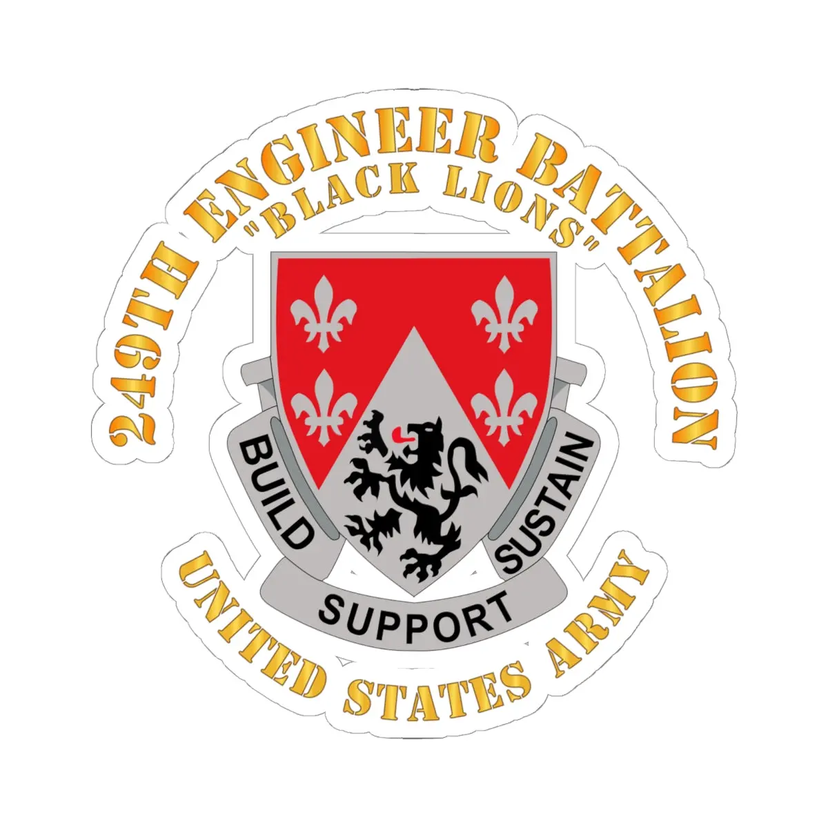Kiss-Cut Stickers - Army - Dui - 249Th Engineer Battalion 1