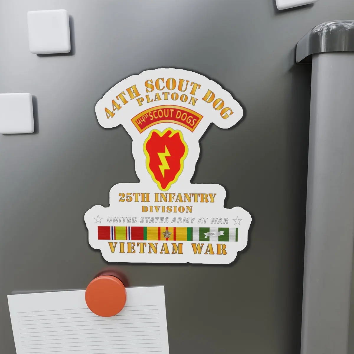 Die-Cut Magnets - Army - 44Th Scout Dog Platoon 25Th Infantry Div - Vn Svc 1