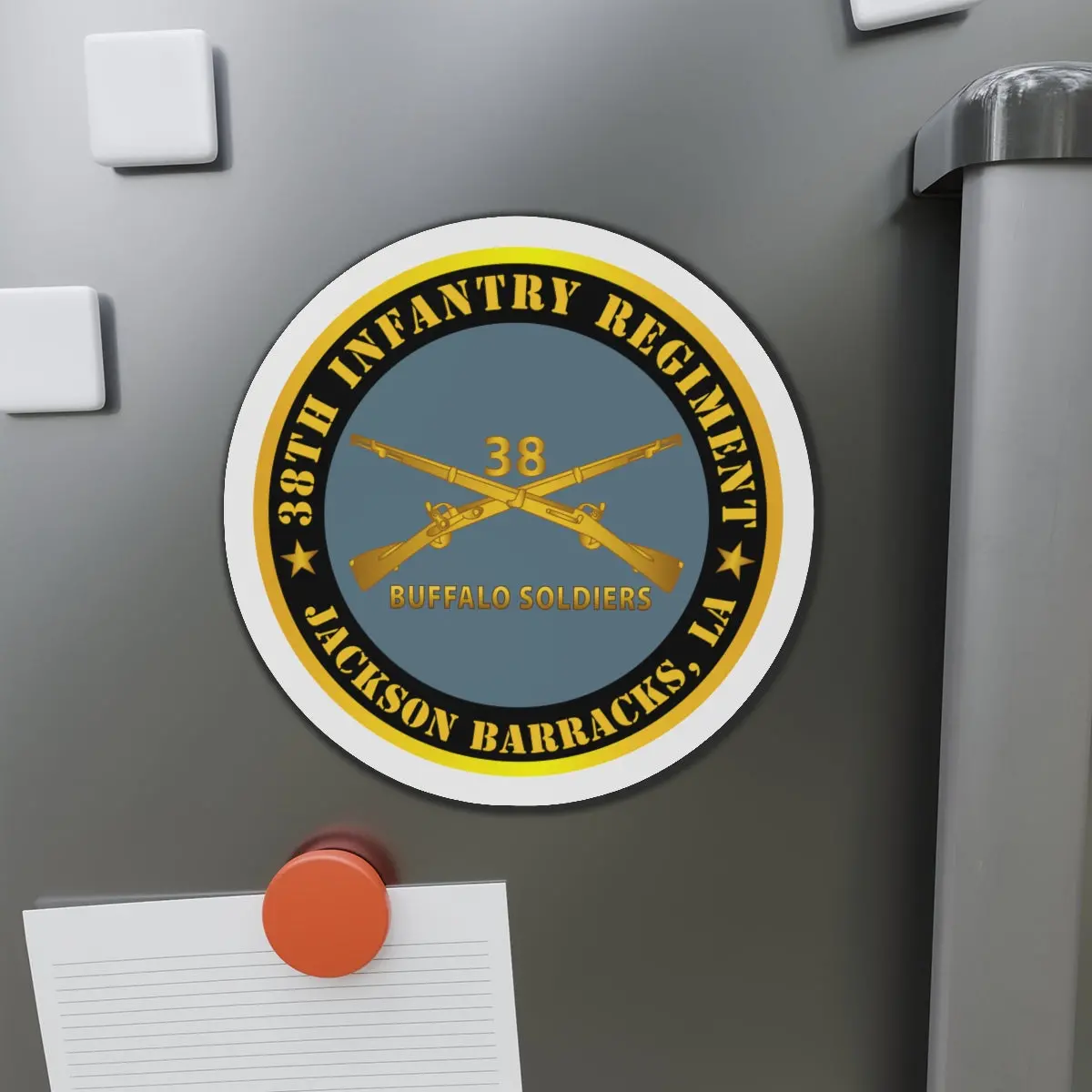 Die-Cut Magnets - 38Th Infantry Regiment - Buffalo Soldiers - Jefferson Barracks, Mo W Inf Branch 1