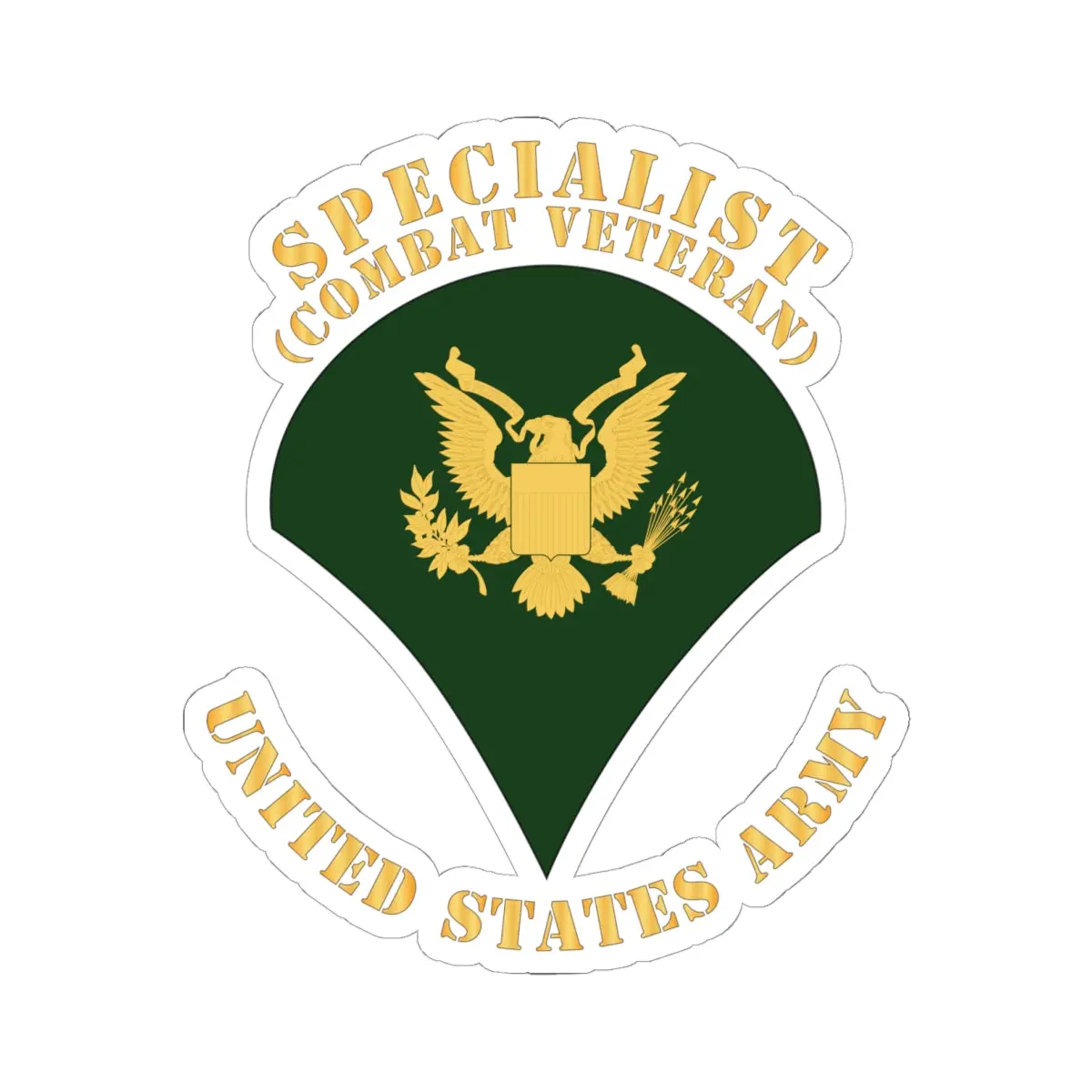 Kiss-Cut Stickers - Army - Specialist - Sp4 - Combat Veteran - Flat X 300 1