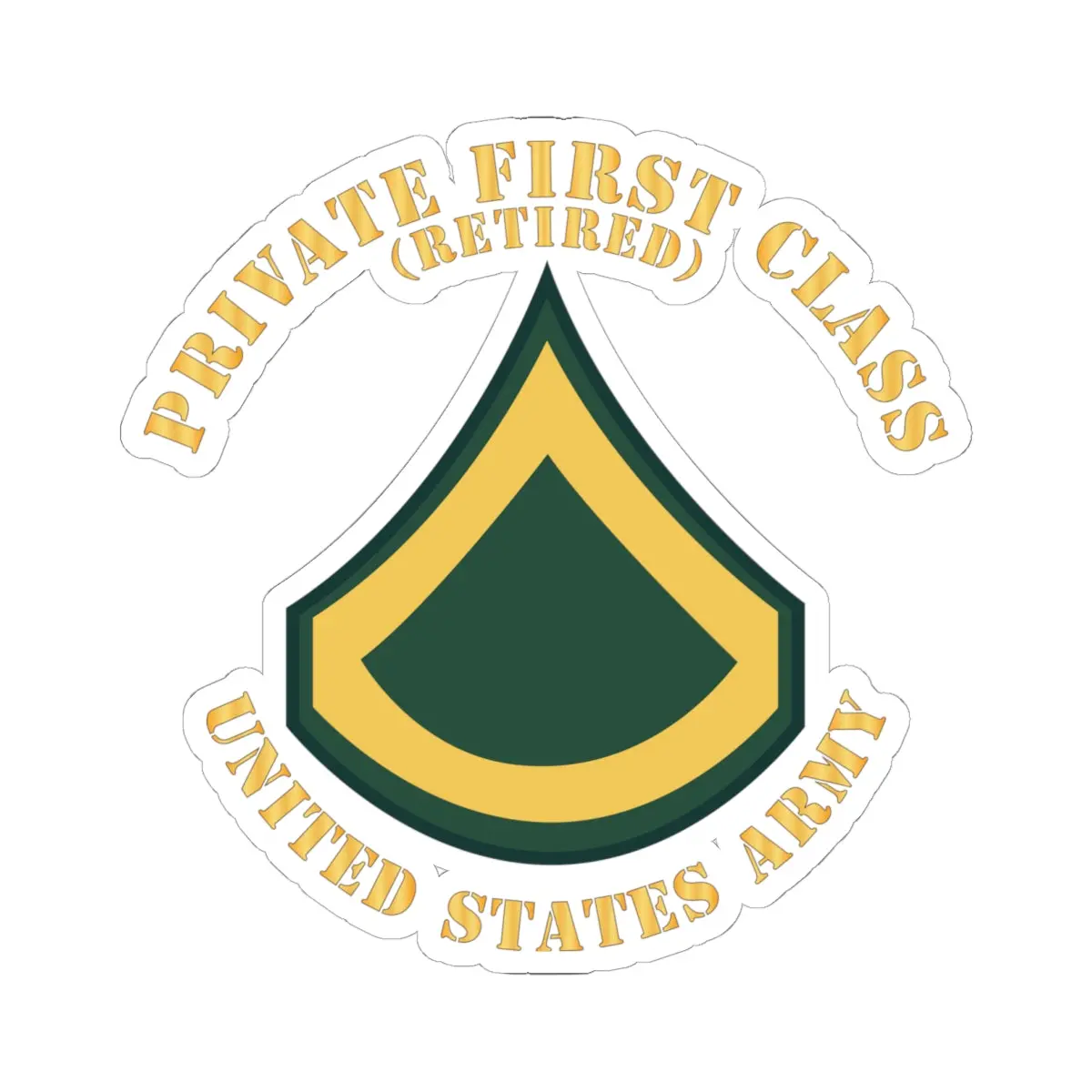 Kiss-Cut Stickers - Army - Private First Class - Pfc - Retired - Flat X 300 1