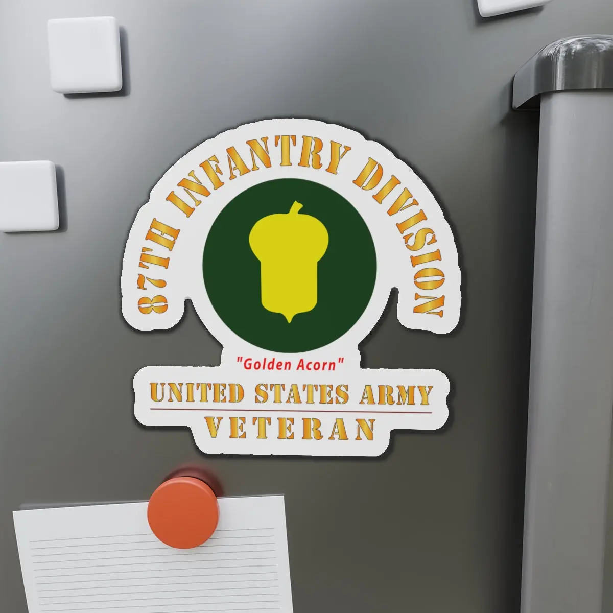 Die-Cut Magnets - Army - Ssi - 87Th Infantry Division - Golden Acorn - Us Army Veteran X 300 1