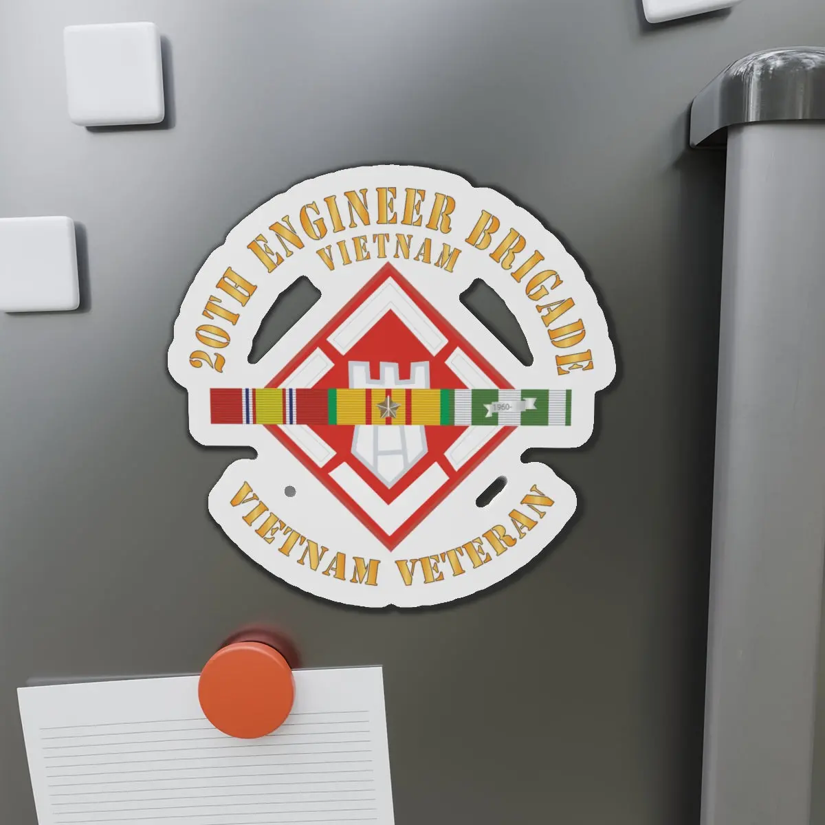 Die-Cut Magnets -Ssi - Army -  20Th Engineer Brigade With Vietnam Svc Ribbons X 300 1