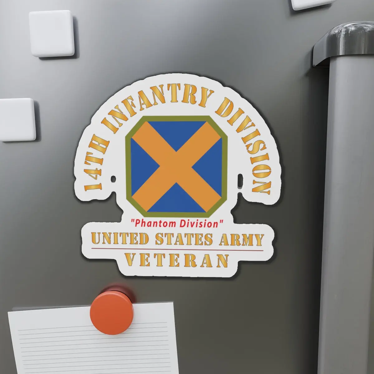 Die-Cut Magnets - Army - Ssi - 14Th Infantry Division - Phantom Division - Us Army Veteran X 300 1