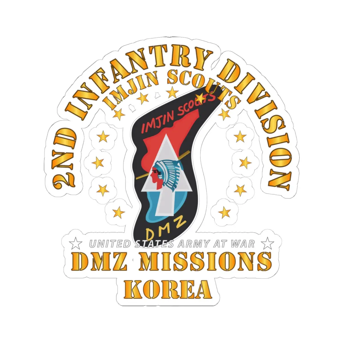 Kiss-Cut Stickers - Army - 2Nd Infantry Division - Imjin Scout -Dmz Missions 1