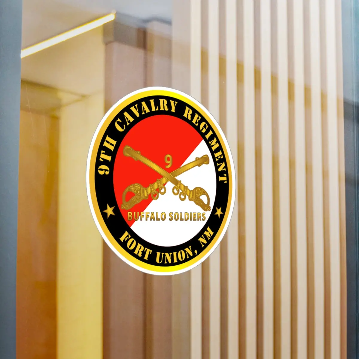 Kiss-Cut Vinyl Decals - Army - 9Th Cavalry Regiment - Fort Union, Nm - Buffalo Soldiers W Cav Branch 2