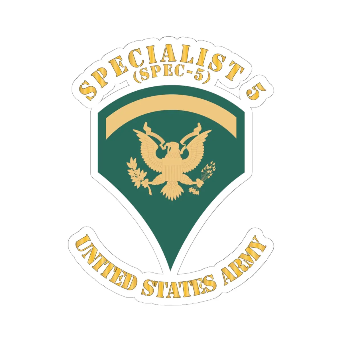 Kiss-Cut Stickers - Army - Enlisted - Spec 6 - Specialist 6  - Std - Combat Veteran X 300 1