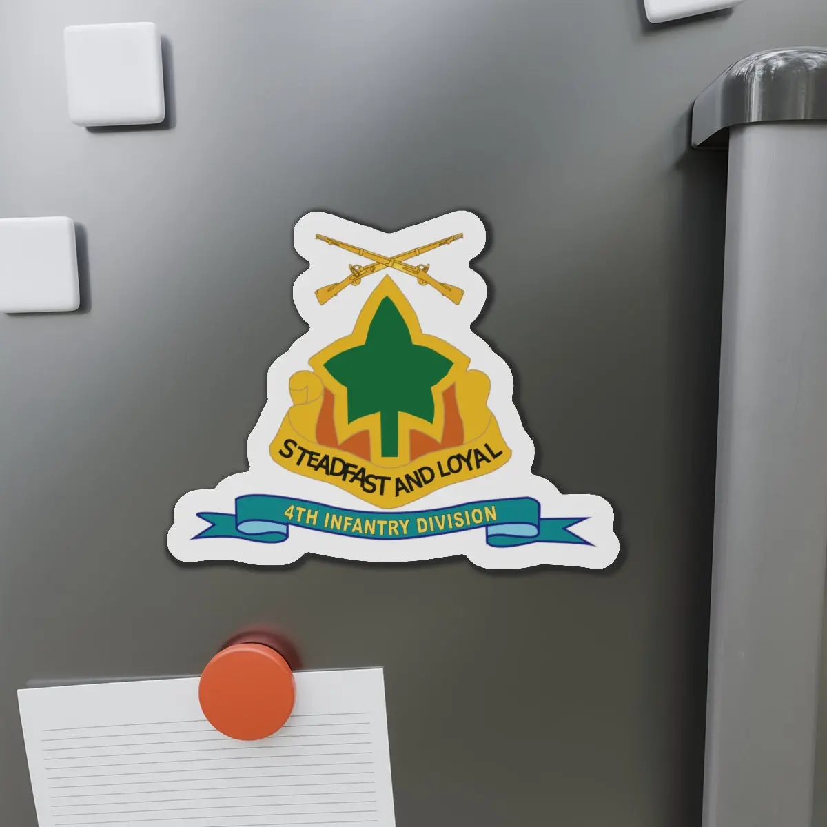 Die-Cut Magnets - Army - 4Th Infantry Division - W Br - Ribbon 1