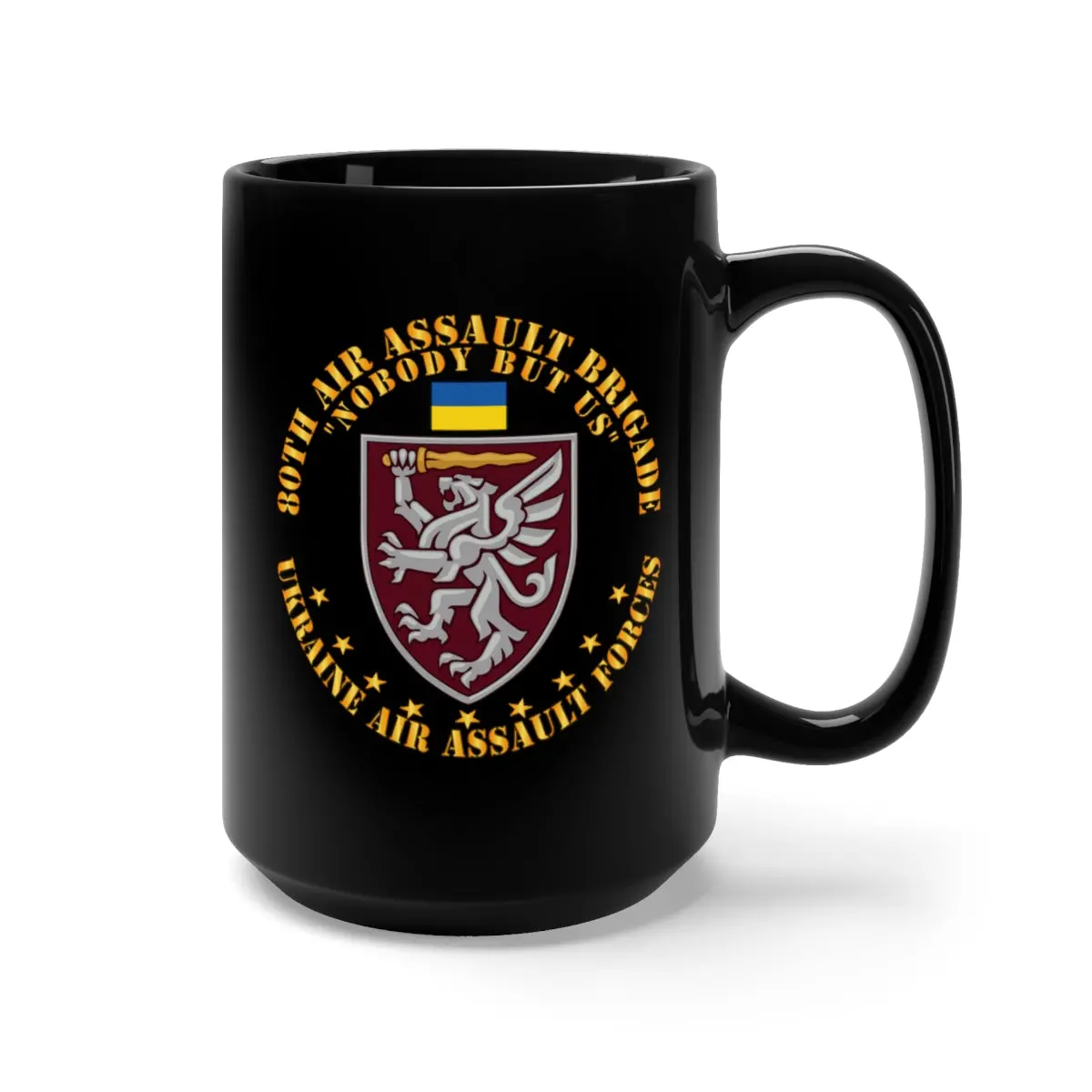 Black Mug 15Oz - Ukraine - 80Th Air Assault Brigade - Nobody But Us X 300 1