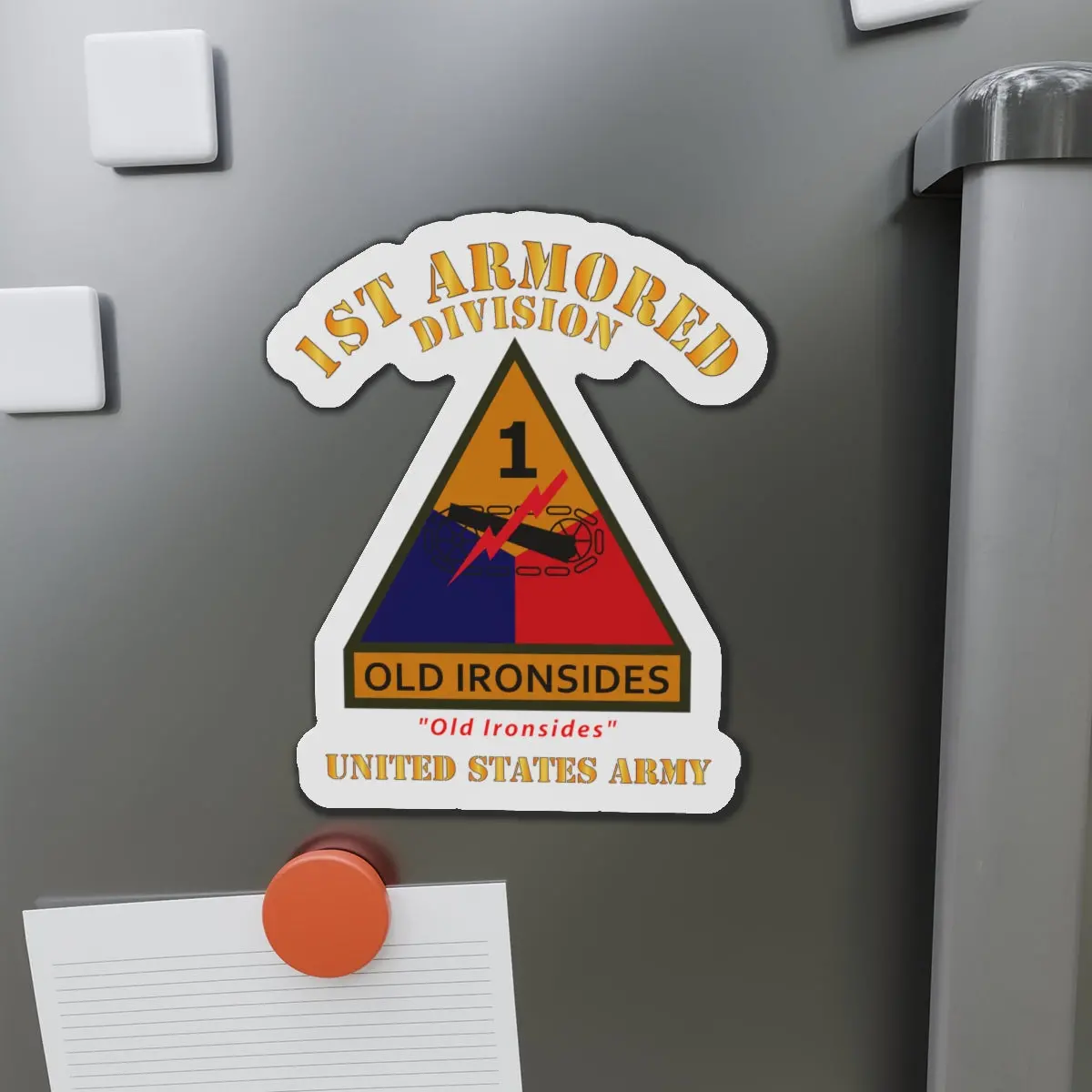 Die-Cut Magnets - Army - Ssi - 1St Armored Division W Name Tape - Old Ironsides - Us Army X 300 1