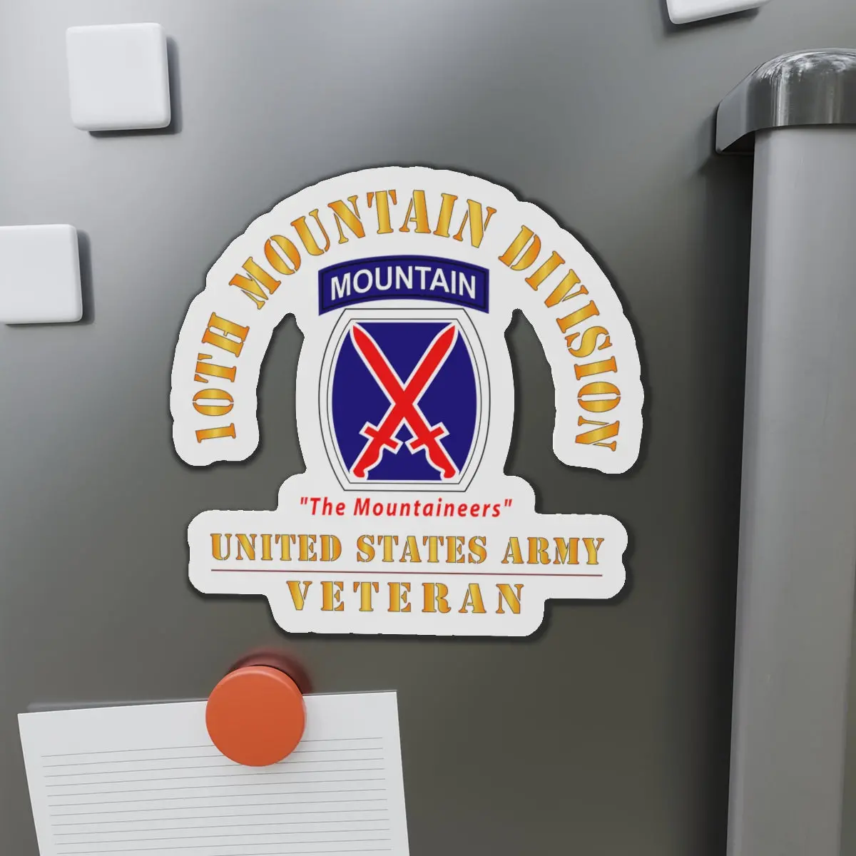 Die-Cut Magnets - Army - Ssi - 10Th Mountain Division - The Mountaineers  - Us Army Veteran X 300 1