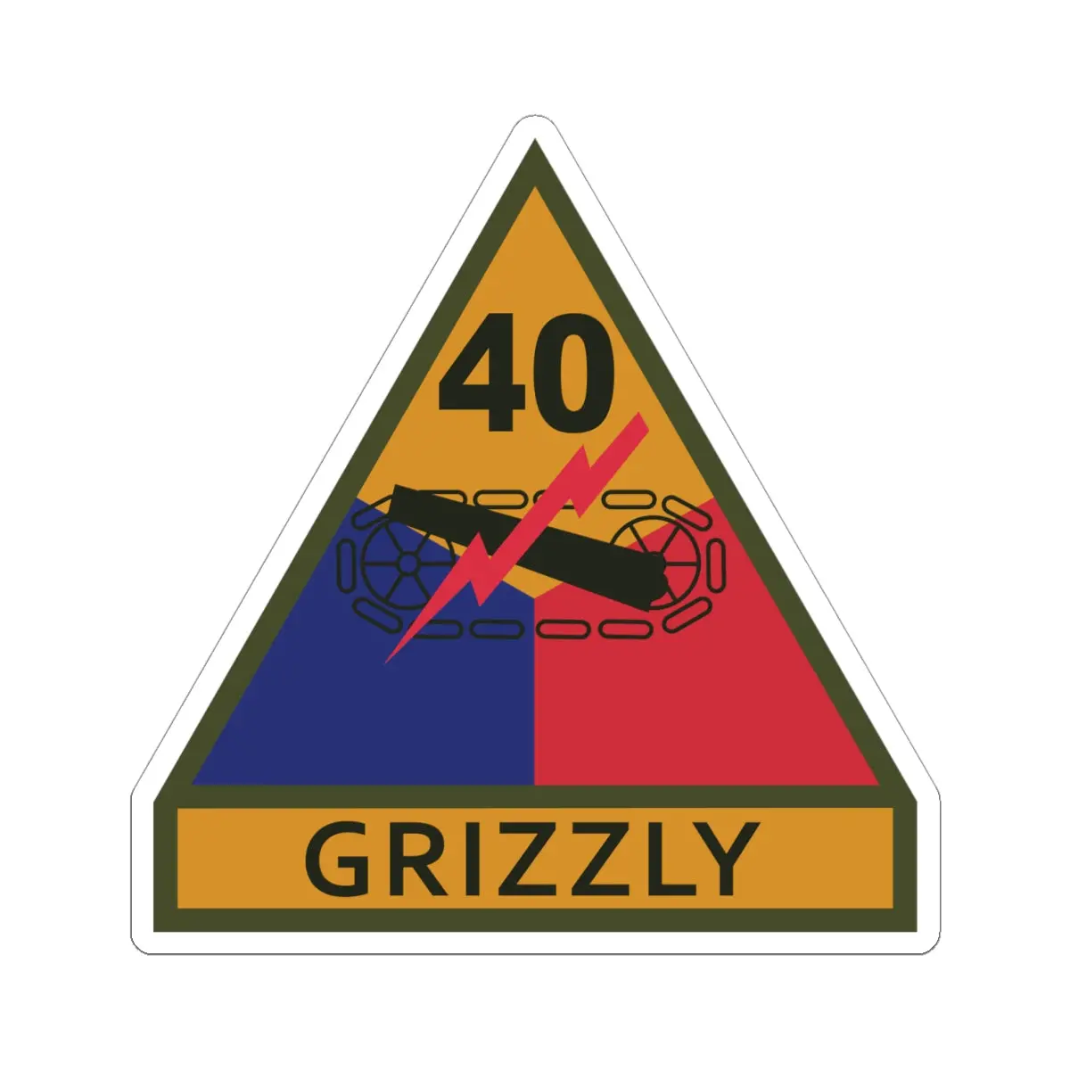Kiss-Cut Stickers - Ssi - 40Th Armored Division W Name Tape X 300 1