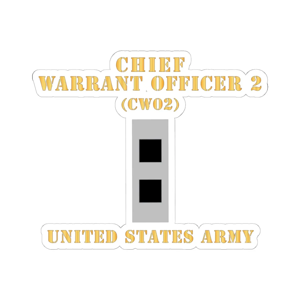 Kiss-Cut Stickers - Army - Chief Warrant Officer 2 - Cw02 - Flat - X 300 1