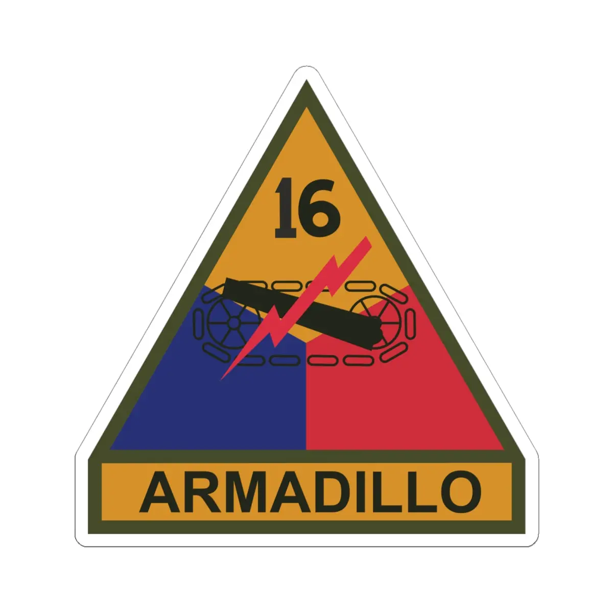 Kiss-Cut Stickers - Ssi - 16Th Armored Division W Name Tape X 300 1