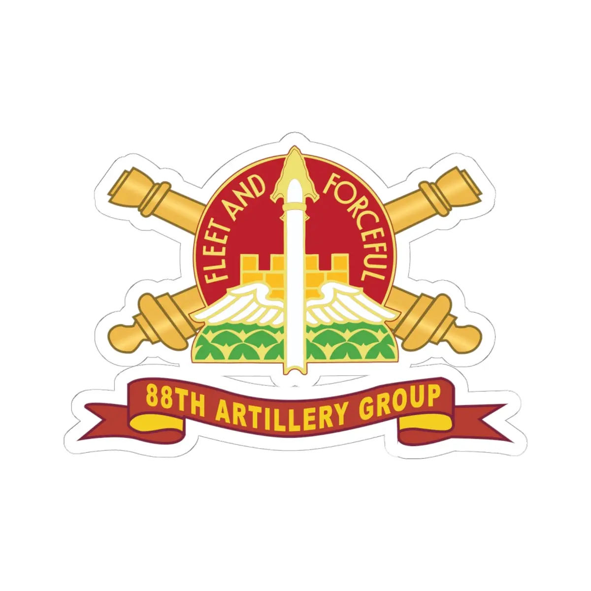 Kiss-Cut Stickers - 88Th Artillery Group - Dui W Br - Ribbon 1