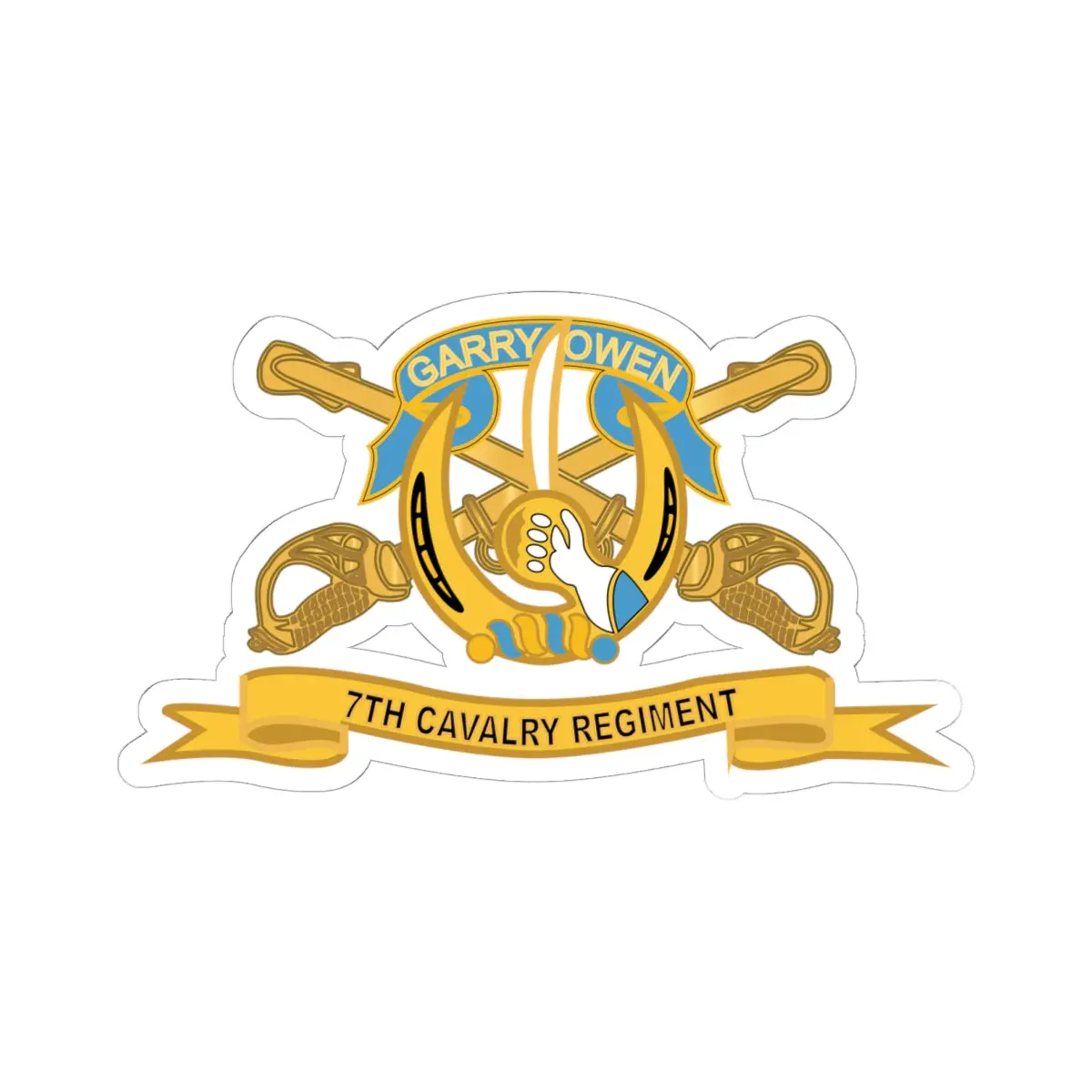 Kiss-Cut Stickers - Army  - 7Th Cavalry Regiment W Br - Ribbon 1