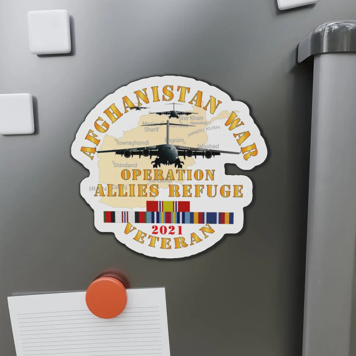 Die-Cut Magnets - Army - Afghanistan War   - Operation Allies Refuge - Veteran W Afghan Svc 1