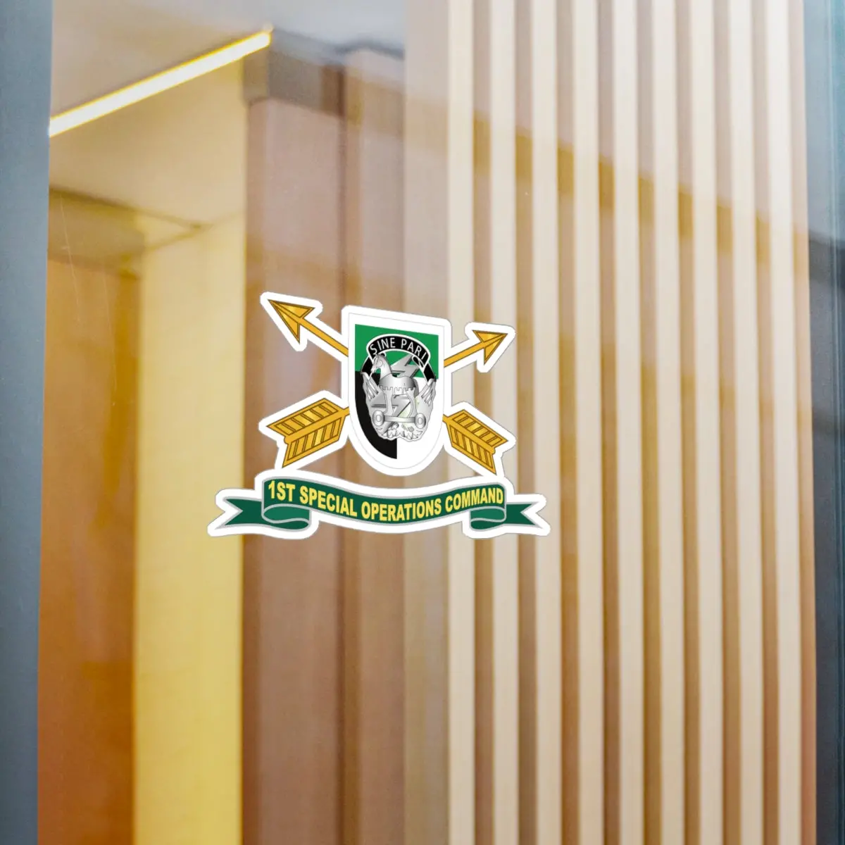 Kiss-Cut Vinyl Decals - Army -1St Special Operations Command (Socom) Flash W Br - Ribbon X 300 1