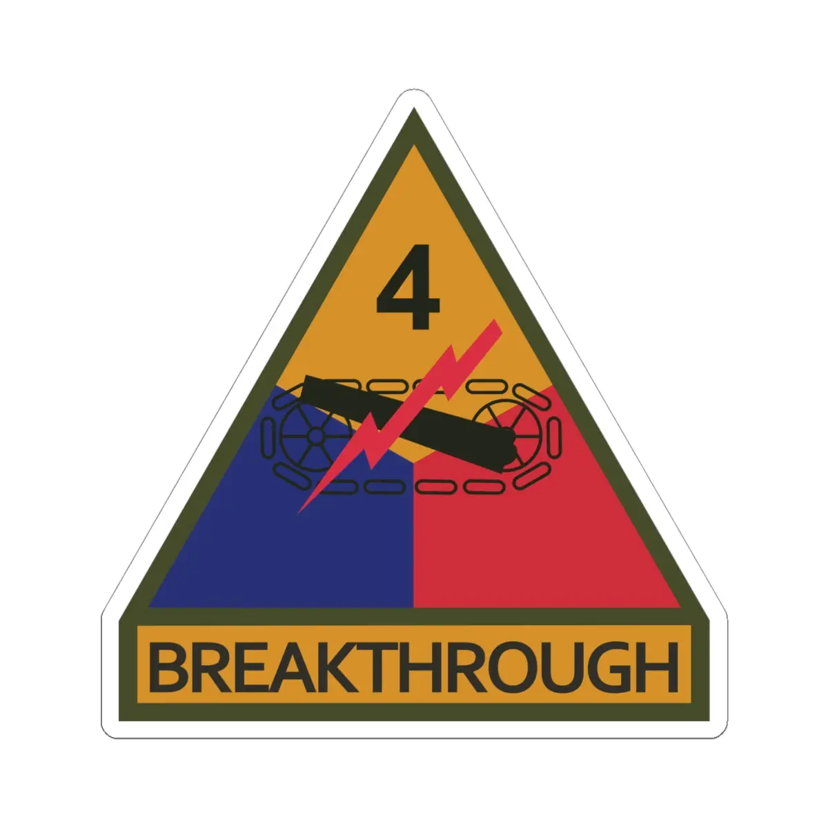 Kiss-Cut Stickers - Ssi - 4Th Armored Division W Name Tape 1