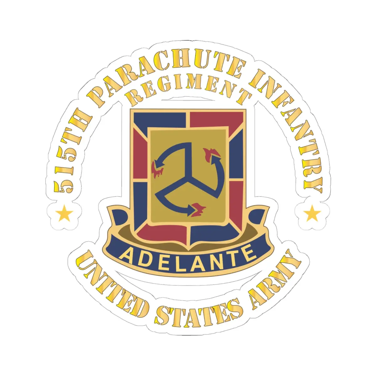 Kiss-Cut Stickers - Army - 515Th Parachute Infantry Regiment - Dui - United States Army X 300 1